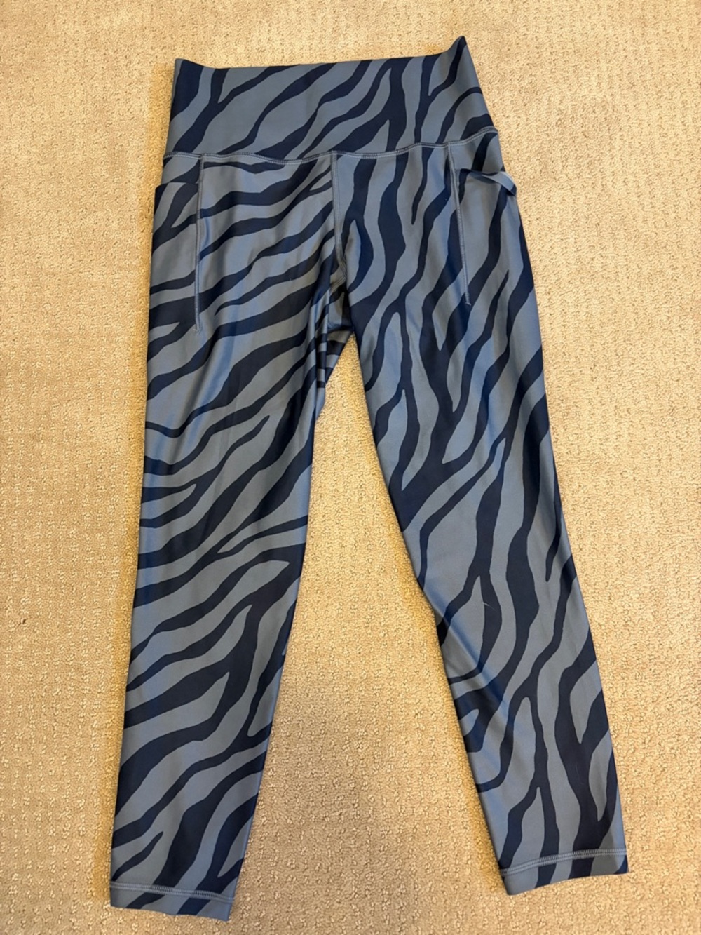 Athleta Grey and Black Zebra Print High-Rise Leggings